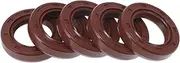 X AUTOHAUX Universal Oil Seal TC Double Lip W Steel Spring Seal Ring Rotary Shaft Seal 22x35x7mm High Pressure FKM Rubber Brown 5 Pcs