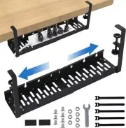 Under Desk Cable Management Tray - Black Iron Cable Tray Under Desk - Clamp On