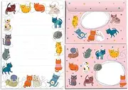 Letter Pad with Envelope for Kids Cats Cat Stationery Set for Girls (A5 Pad with 25 Sheets + 15 Envelopes)