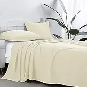 AR Ware Super King Size Flat Sheet 100% Egyptian Cotton 300 TC- Breathable and Fade Resistant - Non Iron Hotel Quality Flat Bed Sheets (275 x 310cm, Cream)