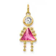 10K Yellow Gold October Girl Birthstone Charm