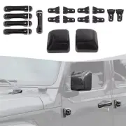32Pcs Carbon Fiber Mirror + Handle + Hinges Cover Kit For Jeep Wrangler JL 2018+ (for: Jeep)