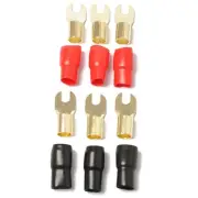 3 Pairs Connectors Adapters Copper Gold Plated 0 Spade Terminal Crimp6431