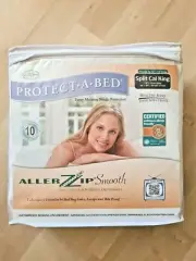 PROTECT A BED Aller Zip Smooth Waterproof Mattress Encasement Split Cali King
