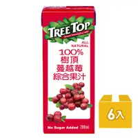 在飛比找PChome24h購物優惠-Tree top樹頂100%蔓越莓綜合果汁200ml*6