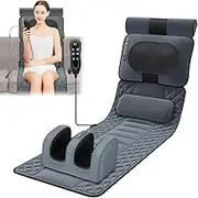Full Body Massage Mat Electric Massage Chair pad with 30 Shiatsu Kneading Massage Heads Multifunction Foldable Heating Cushion 9 Massage Modes for Neck and Back Muscle Relaxation