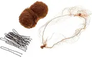 Healeved 1 Set Elastic Hair Nets for Women Invisible Mesh Hair Bun Covers for Ballet and Professional Styling Includes Shaped Clips