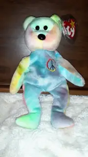 Vintage 1996 Ty Beanie Baby Peace Bear With Major and Unique Tag Error