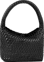 [NOBLIFE] Woven Bag for Women, Small Vegan Leather Summer Beach Purse, and Travel Handbags Ladies' Retro Chic Shoulder Bags