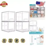 Durable Stackable Storage Bins - Clear Plastic Drawers for Organized Living