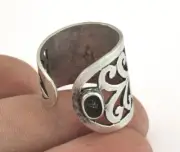 Adjustable Ring Bezel - Antique Silver Plated Brass (19mm 9US inner size 2709
