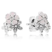 New 100% Genuine Pandora Silver & Enamel Poetic Blooms Stud Earrings 290686ENMX