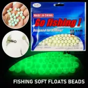 10-400Pcs Hard Rubber Fishing Soft Floats Beads Glowing Balls Outdoor Fishing