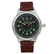 Alpina Pilot Heritage Startimer 44mm Steel Green Dial Mens Watch AL-525KBG4SH6