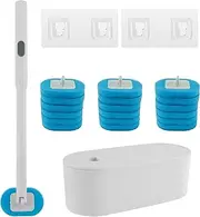 [DJAPWPX] Toilet Brush Cleaning Kit with 18 Toilet Brush Refills Wall Mounted Toilet Bowl Cleaner Kit Practical Toilet Bowl Brush with Storage Caddy Efficient Toilet Brush Holder Set for Home