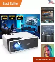 WiFi and Bluetooth Projector - Portable 4K Support, 15000L HD 1080P, Max 300"...