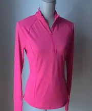 NWT Tommy Bahama Women's L UPF 50 Golf Tennis Beach Shirt 1/4 Zip Fuchsia Pink