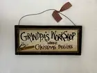 Grandpa's Workshop - Where Christmas Begins Hanging Wood Sign