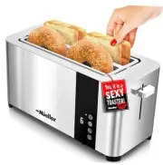 UltraToast Full Stainless Steel Toaster Long Extra-Wide Slots with 4 Slice