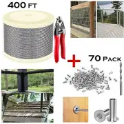 Cable Railing Kit 1/8 Stainless Steel Wire Rope Protector Sleeves Deck Hardware