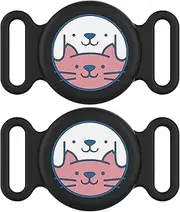 2 Pack Airtag Dog Collar Holder, Waterproof Airtag Case for Dog Collar, TPU & Silicone Full Body Covered Anti-Lost Apple Air Tag Collar Holder Protective Airtag Case for Pet Collar
