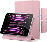 ESR for iPad Pro 12.9 Case (2022/2021/2020, 6th/5th/4th Gen), iPad Air 13 inch Case 2025/2024, Convenient Magnetic Attachment, 2-Way Stand, Full Pencil 2 Support, Rebound Magnetic Cover, Pink