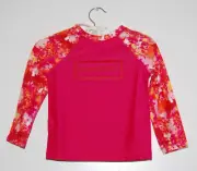 NWT Hunter for Target Toddler Girls Pink LS Rash Guard Swim Top sz 3T 4T 5T