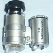 45X Mini Jewelry Loupe Microscope Magnifier 2LEDs Light Magnifying Glass Gift