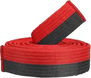 [uxcell] Taekwondo Colored Ranking Belt, 1.6" x7.2Ft 2.2M Polyester Martial Arts Judo Karate Belt for Coach Teaching Practice, Red-Black