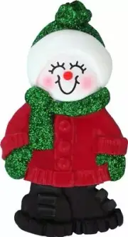 Female Name Snowgirl Jenna Personalized Christmas Tree Ornament