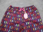 Peter Alexander Sleep Pants PJ's Bottoms XXL Elastic Waist Purple Patterned New