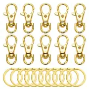 10Set Swivel Clasps Lanyard Snap Hook with Key Clip Lanyard Lobster Claw5829