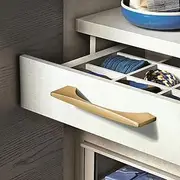 Myxekllo 8 Pack Gold Cabinet Drawer Pulls, Brushed Brass Pulls Handles for Dresser Drawers Bathroom Cabinet Hardware 128mm (5 inch)
