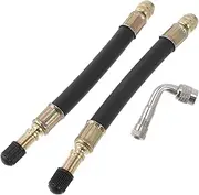 X AUTOHAUX 1 Set 90 Degrees Copper Tire Valve Extension with Flexible Plastic 140mm Tyre Valve Stem Extender for Car Motorcycle RV Truck Bike