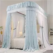 Bed Canopy Summer Mosquito Net 1.5m/5ft, U-Shaped Metal Rail Bed Canopy, Floor-to-Ceiling Bed Curtain for Girls Room Decoration (Color : Style 4, Size : 150x200x210cm)