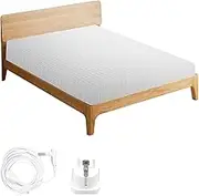 Gemsaya Grounding Mat with Grounding Connection Cable, Conductive Grounding Mat with 10% Silver Fibre & 90% Organic Cotton, Magnetic Field Mat for Better Sleep Reduces Stress (White, 203 x 193 cm)