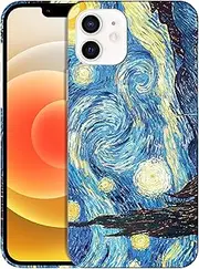 GlamCase for iPhone 12 /Mini, iPhone 12 /Mini Case - The Starry Night Design Printed Slim & Sleek Cute Plastic Hard Snap on Protective Designer Back Phone Case/Cover for iPhone 12 /Mini