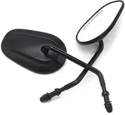 8MM Black/Chrome Rear View Side Mirrors for Harley Davidson Sportster XL 883 1200 FLHTCU FLHTCUL FLHTK FLHX FLHXS FLHXSE FLTRU Motorcycle Accessories(Black)