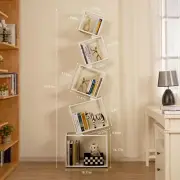 5-Tier Bookshelves, 67" Tall Black Bookshelf, Book Shelf, Bookcase Storage WHITE