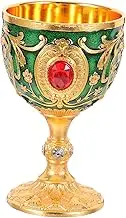 PAMINGONO European Vintage Chalice Goblet Cup Decorative Cocktail for Home Decor Family Gatherings Parties and Bars Elegant Retro Drinking Goblet for Versatile Use