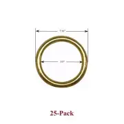 3/8" Sew-On BRASS Metal CORD GUIDE RINGS for Roman Shades - (25-Pack)
