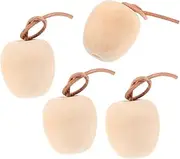 HAWILLOSCH Wooden Apples Decor DIY Coloring Craft Unfinished Wood Ornaments 4 Pack