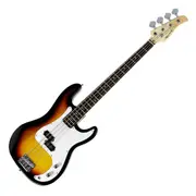Karrera 39" Electric Guitar Bass Tuner Music 4-String Instrument Full Size (Sunburst)