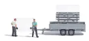 Busch 7905 HO/OO Gauge Glaziers, Glass Pane and Trailer