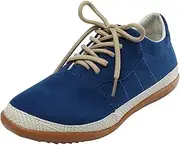 [Lausiuoe] Women's Fashion Sneakers Slip On Canvas Shoes Low Cut Casual Classic Fall Soft Comfort Walking Flat Loafers, Zn-blue, 9