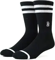 [Venture] Socks, Soft Athletic Ribbed Terry Loop Arch Support/Reinforced Heel and Toe For Skateboarding Crossfit Gym, BLACK / WHITE, Medium-Large