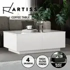 Artiss Coffee Table 4 Storage Drawers High Gloss Tables Wooden Furniture