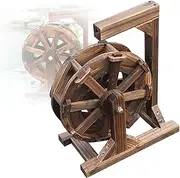 Wooden Water Wheel Fountain Waterfall Feng Shui Wheel with Bracket, Independent Pond Fountain Water Pump Balcony Terrace Garden Decoration (Size : 20cm(7.9inch))