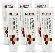 MEDca Vitamin A & D Diaper Rash Ointment- Protectant Cream For Sensitive Baby Skin - Lanolin & Petrolatum Formula, Dry-Cracked Hands/Feet/Face Skin, 1oz Tube, Pack of 6
