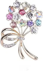 [Generic] Personality Handmade Crystal Colored Diamond Branches and Leaves Brooch Brooch Women's Pin Clothing Accessories